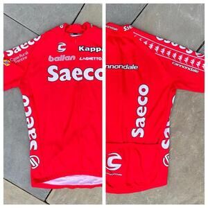 Kappa Cannondale Saeco Cycling Red Top Made In Italy